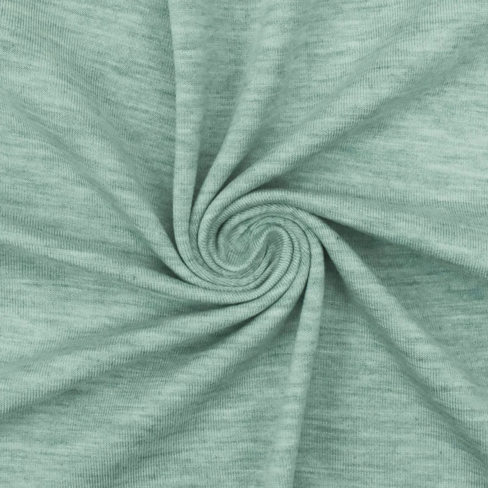 Green-Ivory-White Texture Stretch Spandex Rayon Modal Jersey Knit Fabric