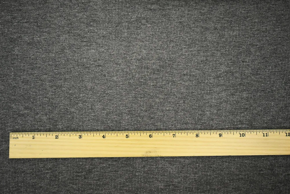 Heather Gray Rayon Spandex Stretch 2x2 Rib Knit Fabric