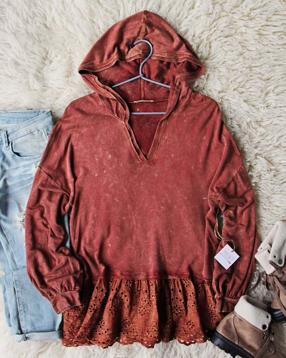 Hooded & Lace Tee