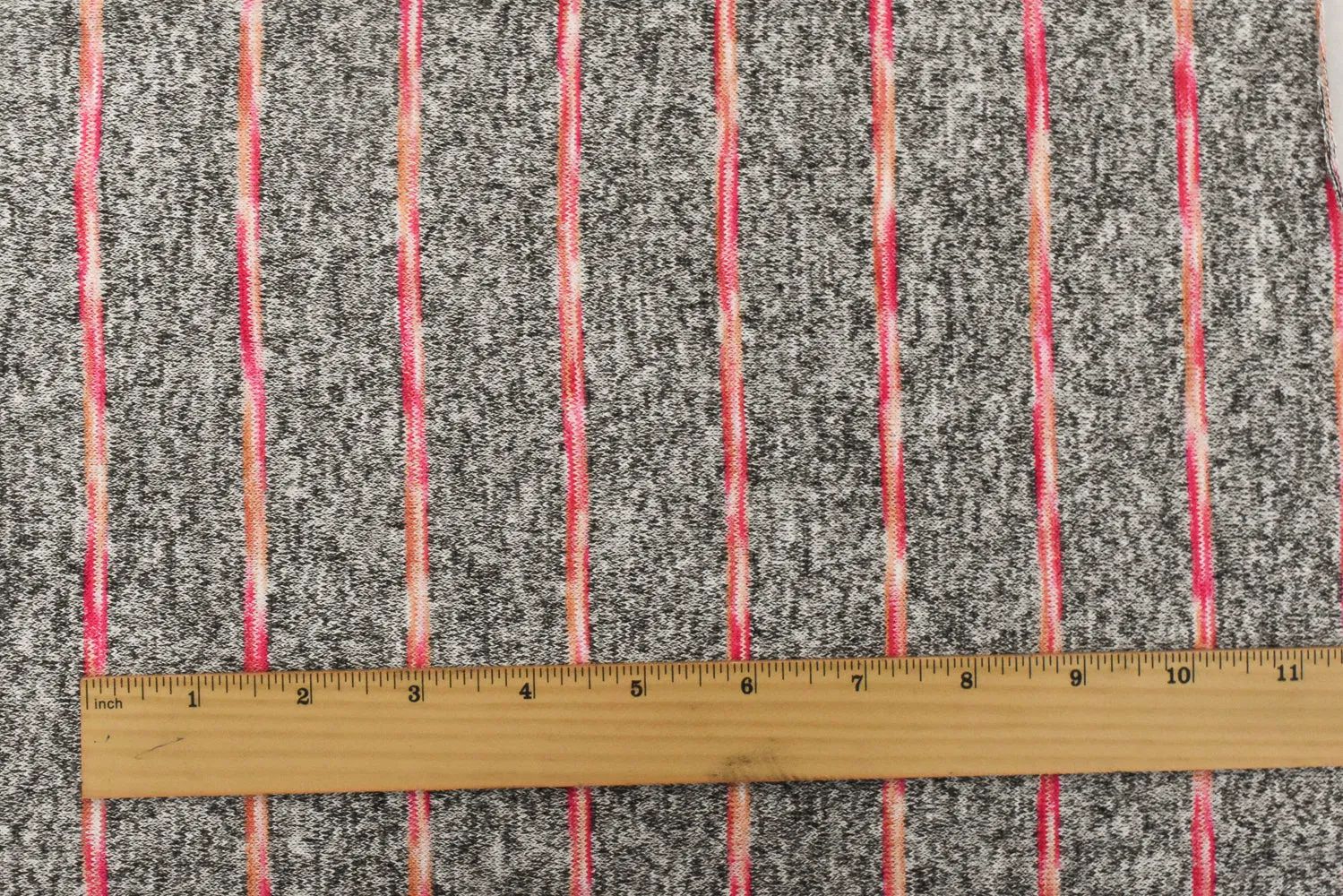 Hot Pink-Black-Multi Stripe Texture Stretch Jersey Knit Fabric