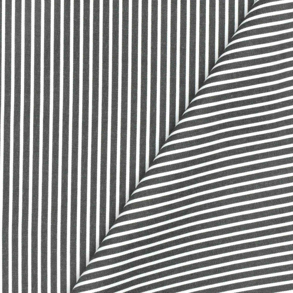 Intense White-Black Stripe Polyester Shirting Woven Fabric