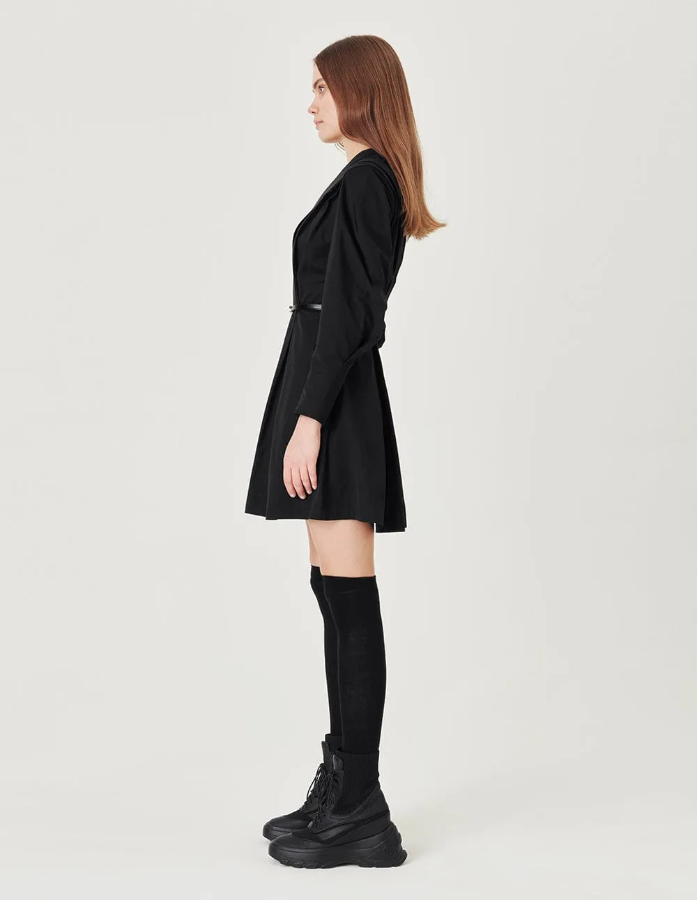Lamb Sleeves Pinched Shape Dress