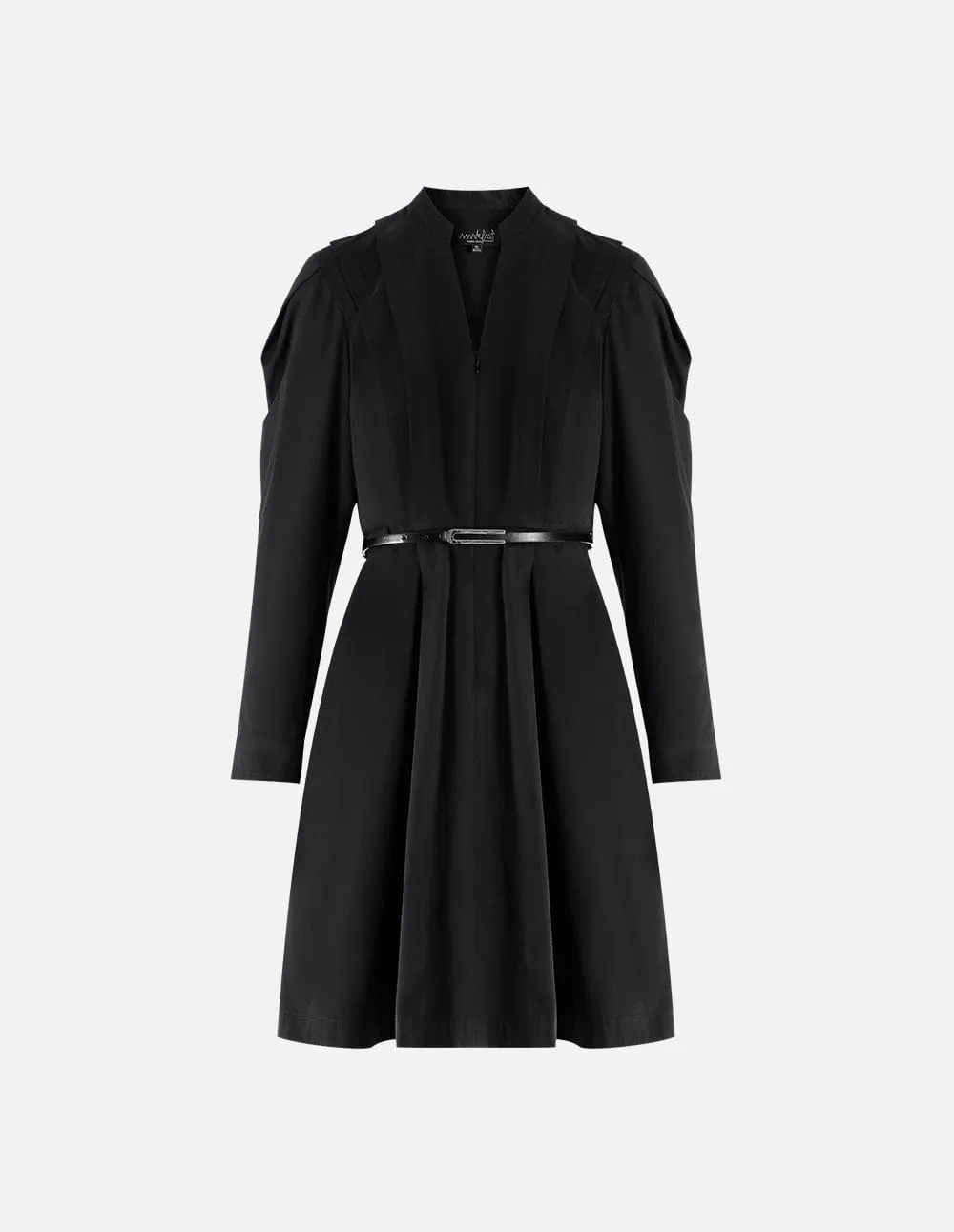 Lamb Sleeves Pinched Shape Dress