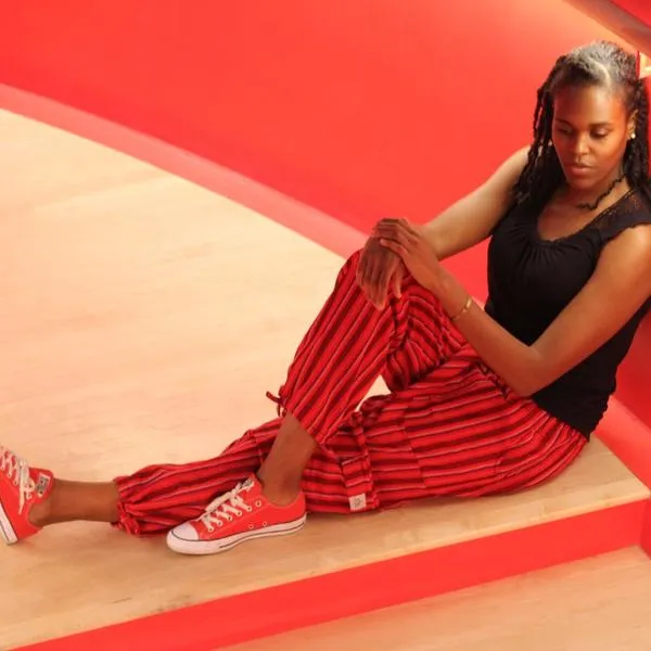 (Large) Orange with Reddish Pink Lounge Pants 0113