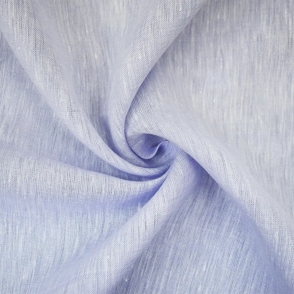 Light Blue-White Spence Bryson Texture Slub Irish Linen Woven Fabric