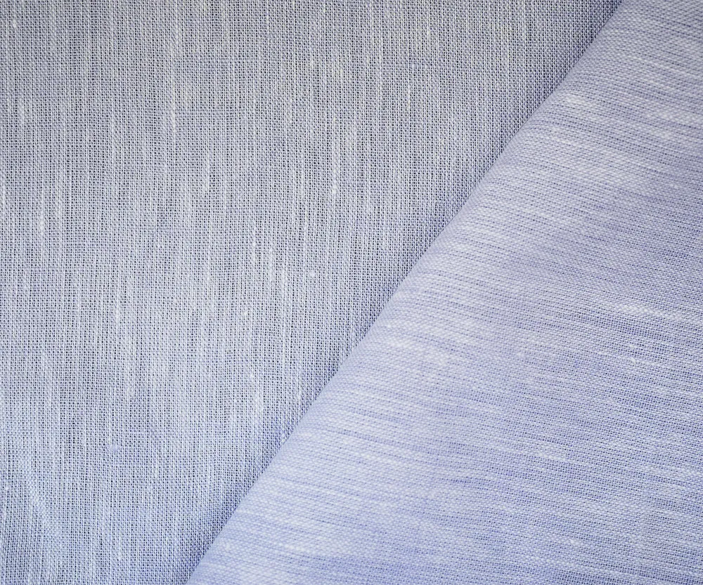 Light Blue-White Spence Bryson Texture Slub Irish Linen Woven Fabric