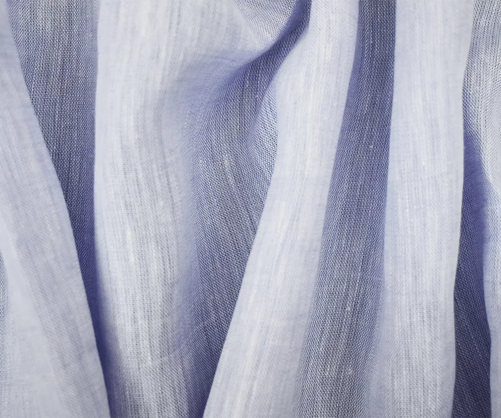 Light Blue-White Spence Bryson Texture Slub Irish Linen Woven Fabric