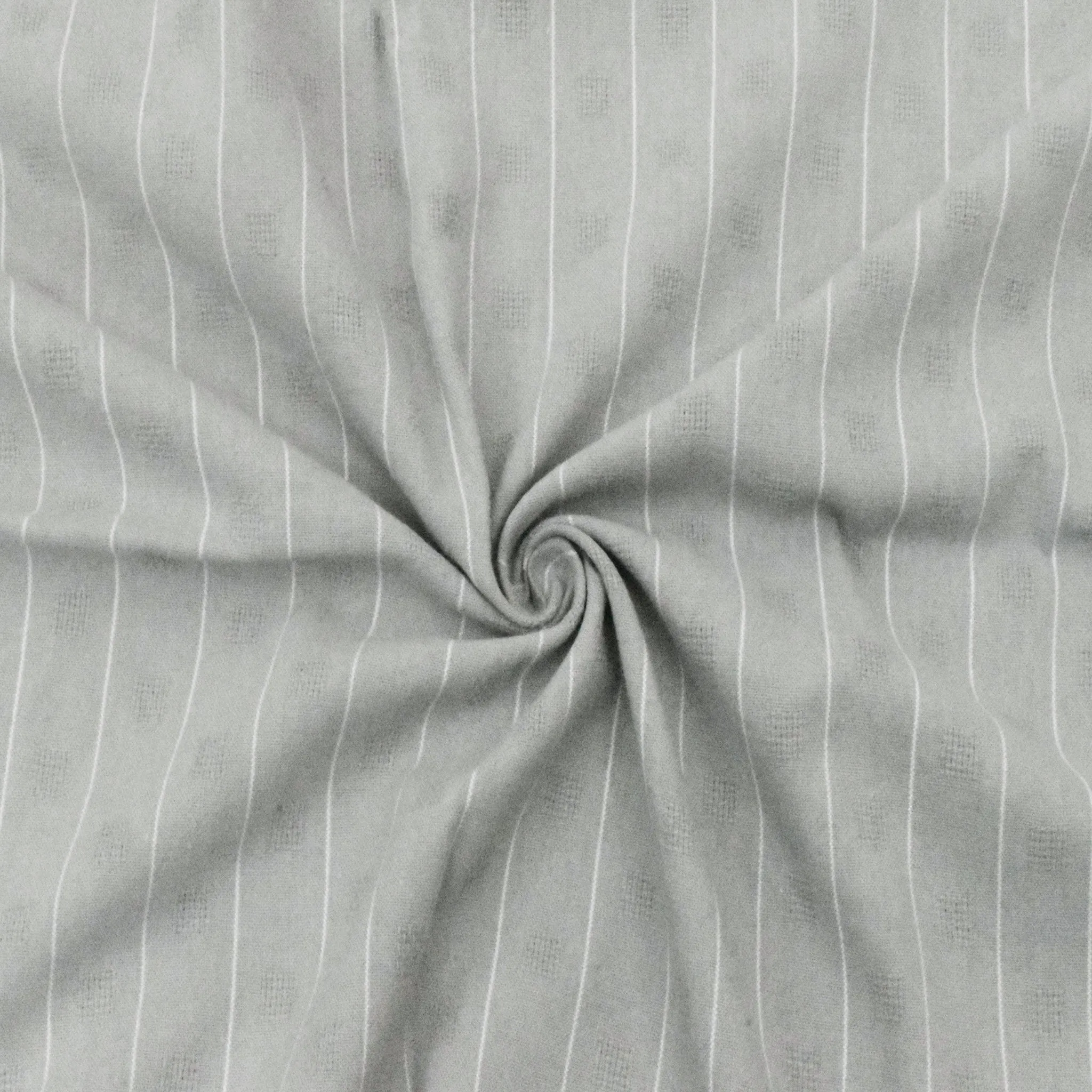 Light Gray-White Striped Dobby Woven Shirting Fabrics