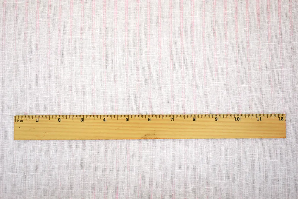 Light Pink-White Spence Bryson Stripe Irish Linen Slub Woven Fabric