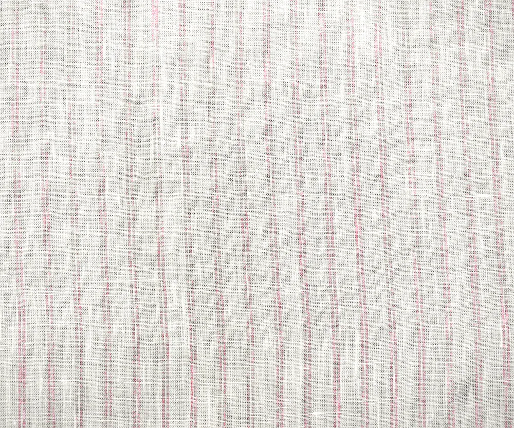 Light Pink-White Spence Bryson Stripe Irish Linen Slub Woven Fabric