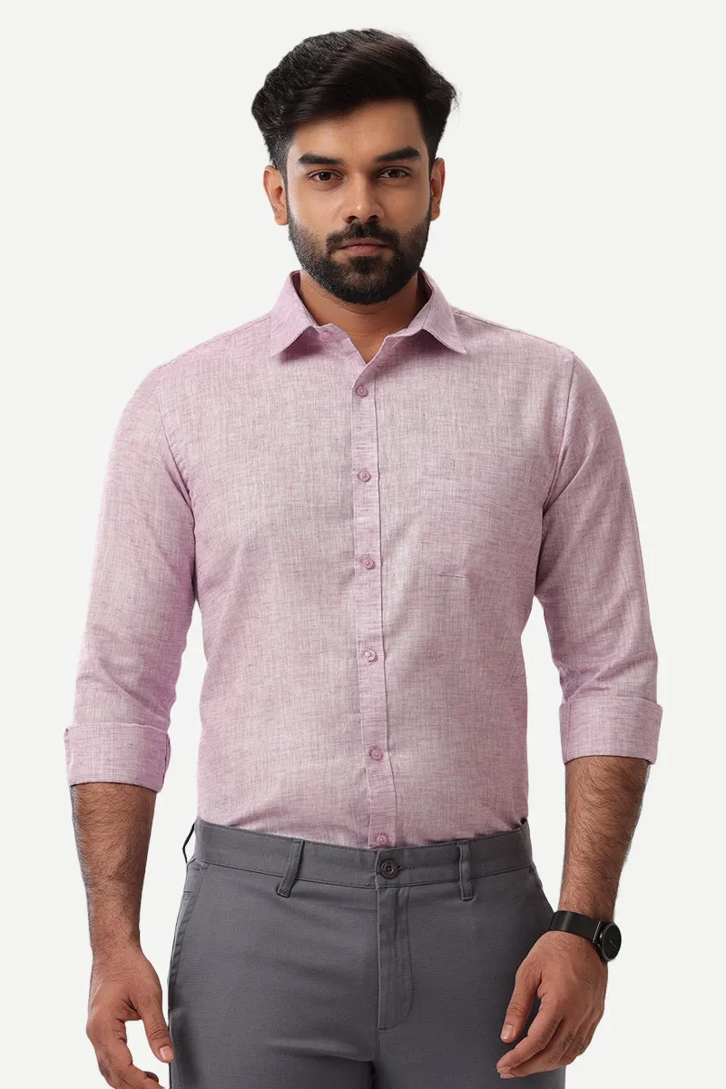 Linen Feel - Purple Formal Shirts For Men | Ariser