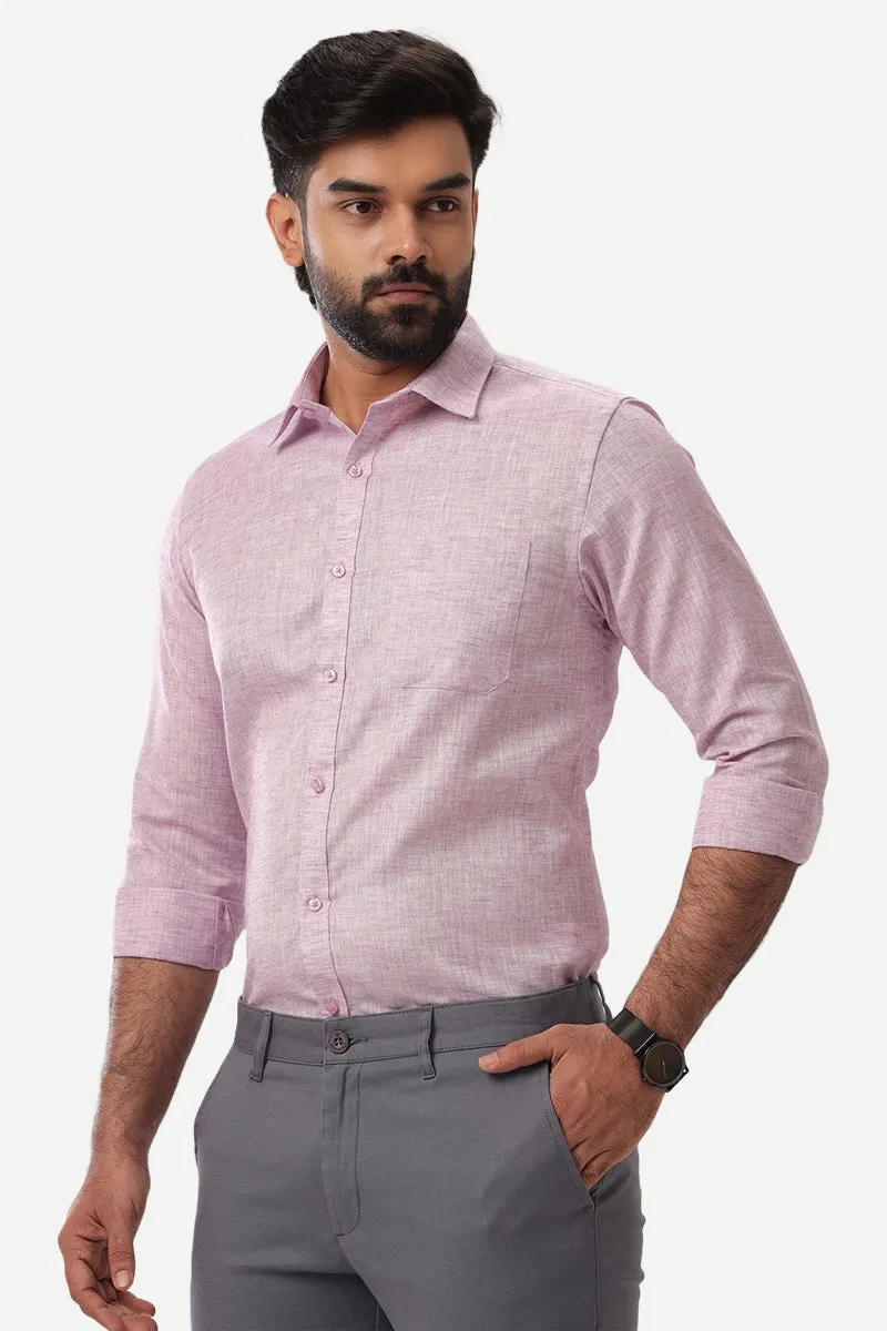 Linen Feel - Purple Formal Shirts For Men | Ariser
