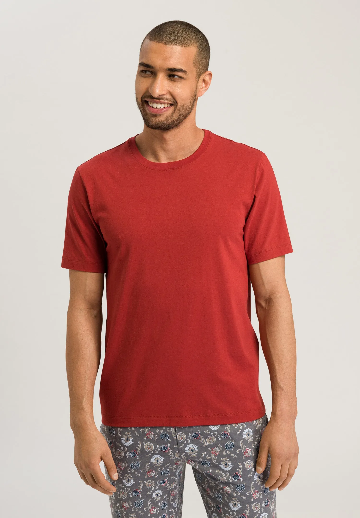Living Shirts Cotton Crew Neck T-Shirt | Red Ochre 75050-2422