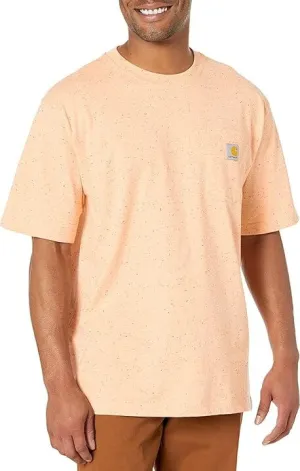 Loose Fit Heavyweight Short-Sleeve Pocket T-Shirt - Pale Apricot Nep