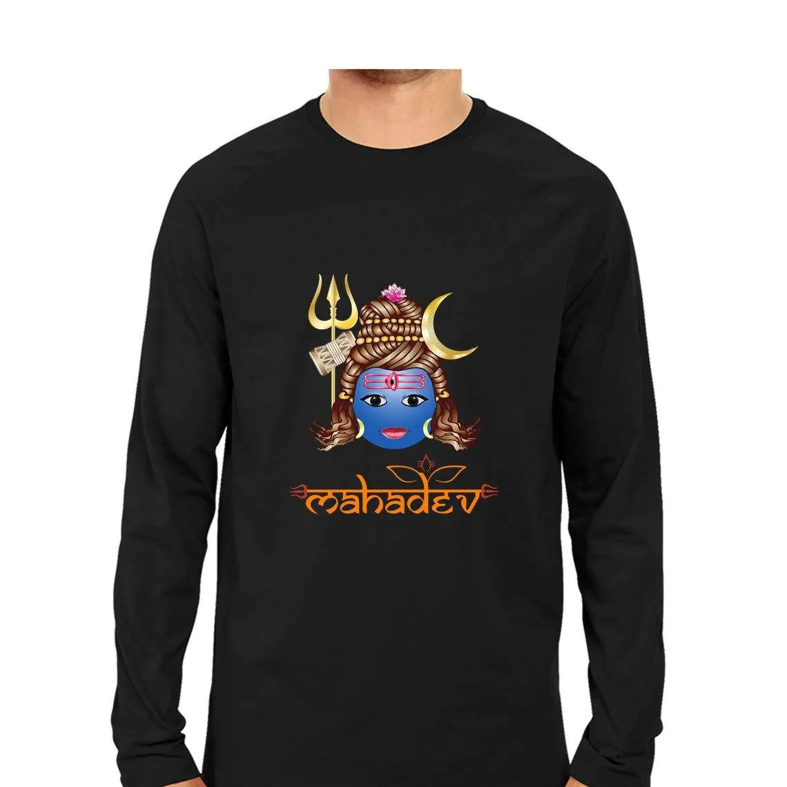 Mahadev Men Round Neck Long Sleeve printed T-Shirts