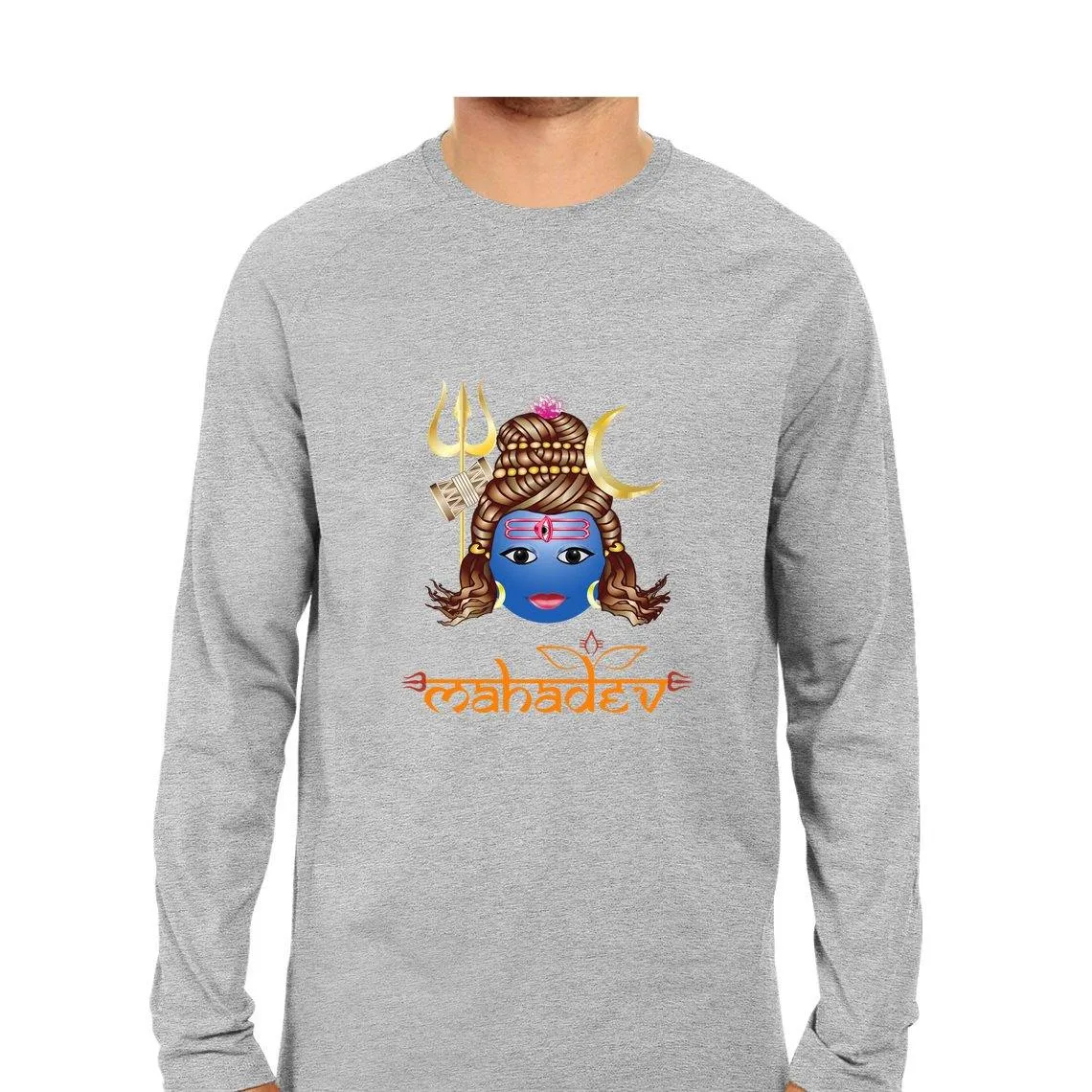 Mahadev Men Round Neck Long Sleeve printed T-Shirts