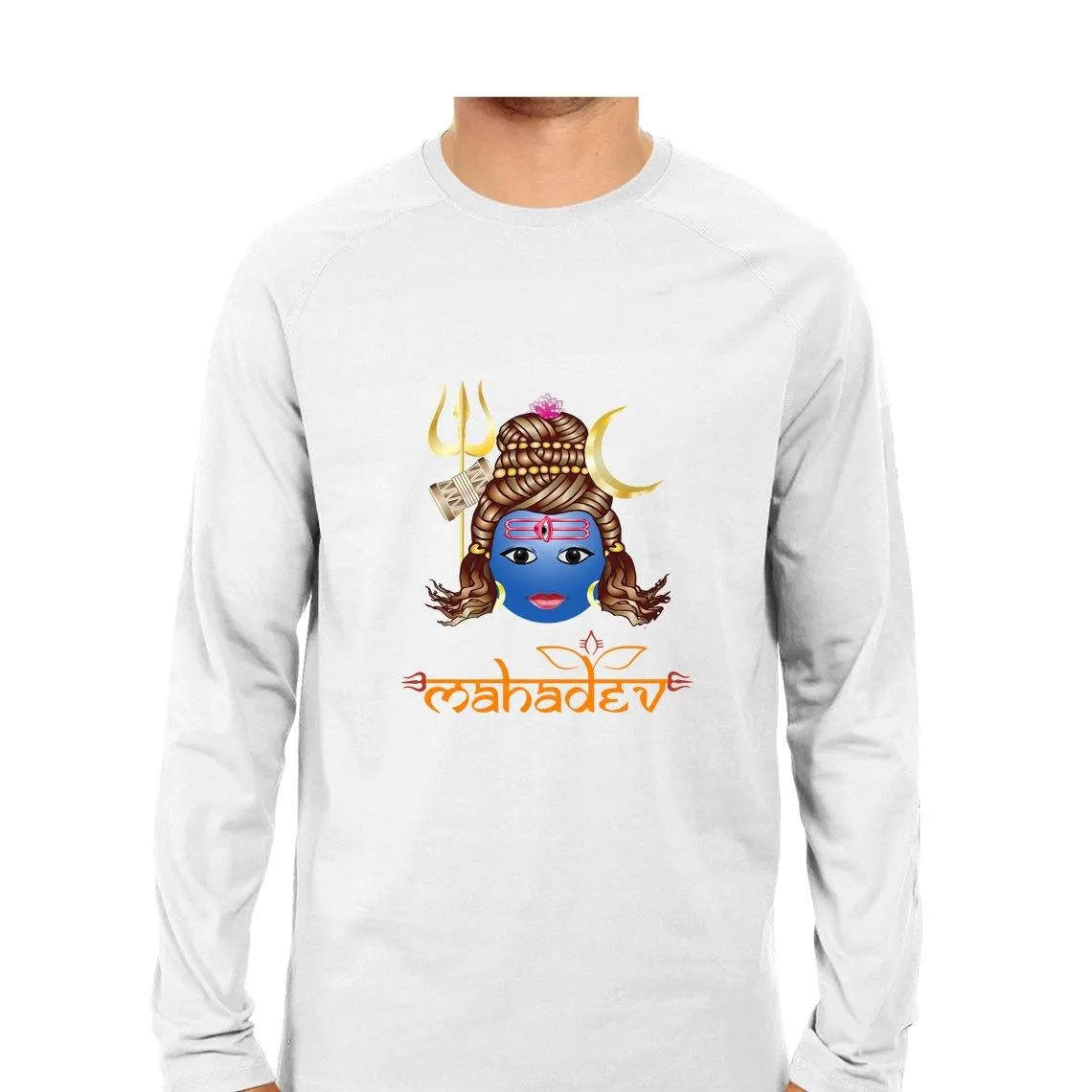 Mahadev Men Round Neck Long Sleeve printed T-Shirts
