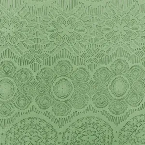 Matcha Green Medallion Floral Nylon-Cotton Lace Knit Fabric