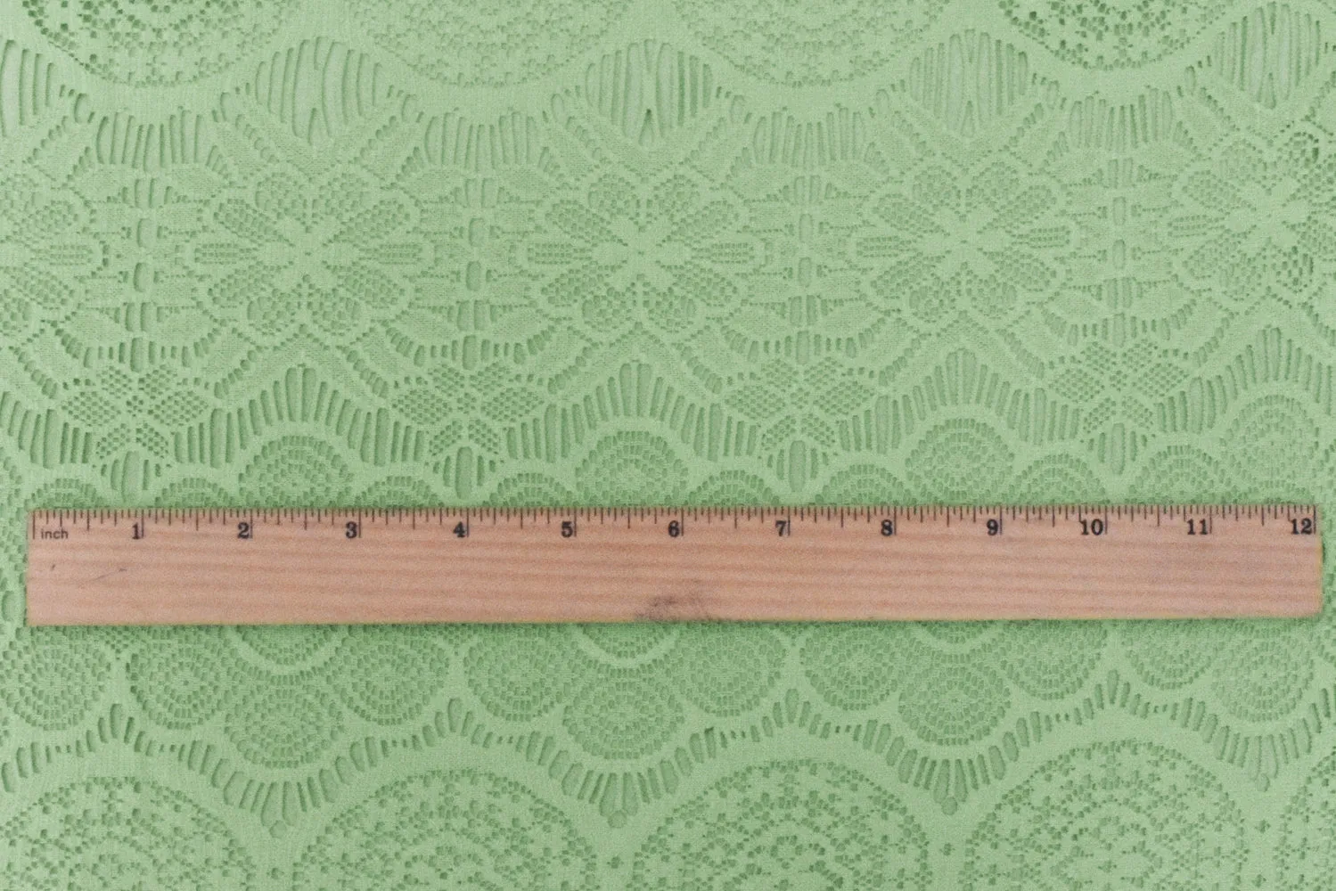Matcha Green Medallion Floral Nylon-Cotton Lace Knit Fabric