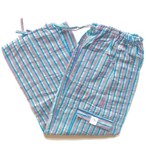 (Medium) Teal with Blue and Pink Stripes 0185