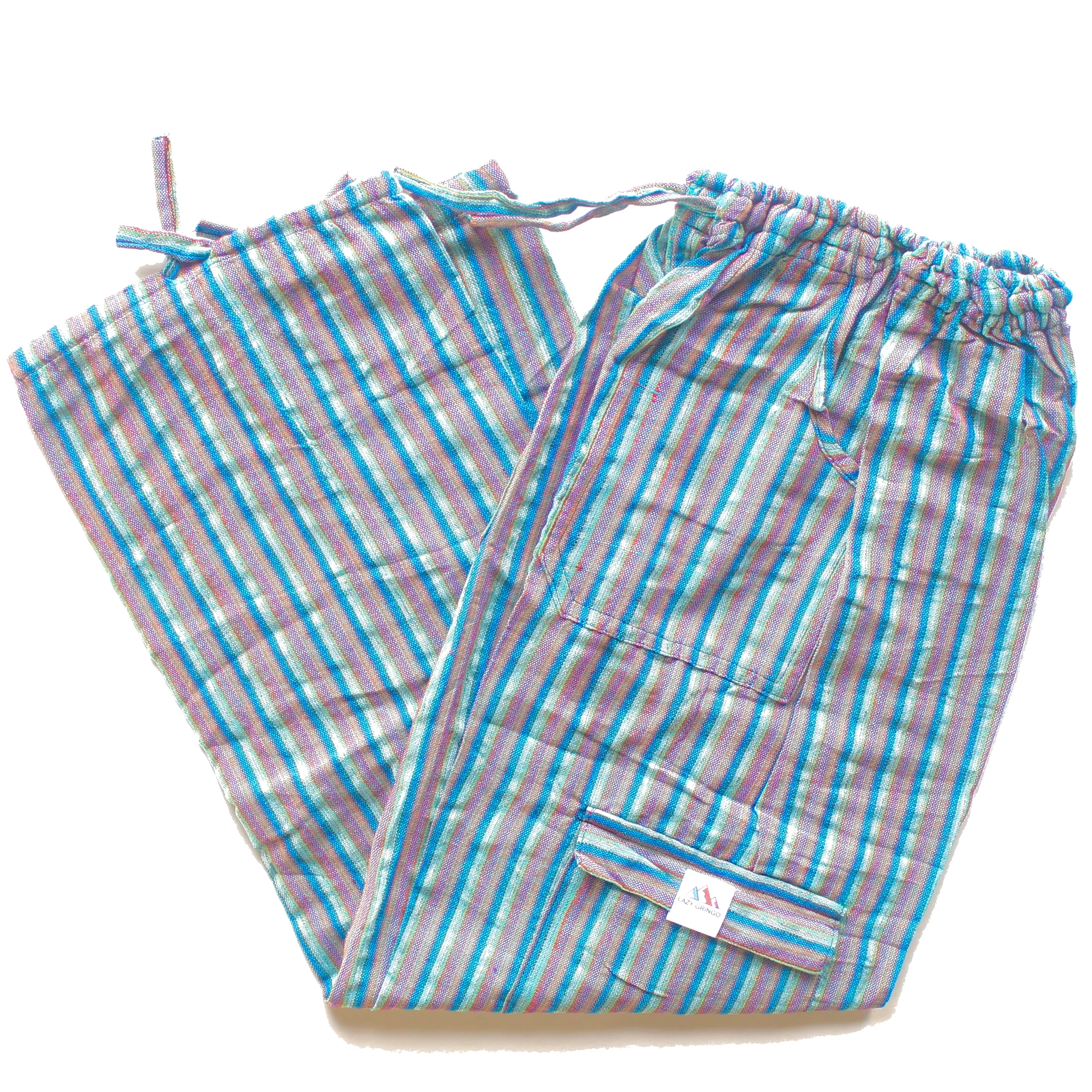 (Medium) Teal with Blue and Pink Stripes 0185
