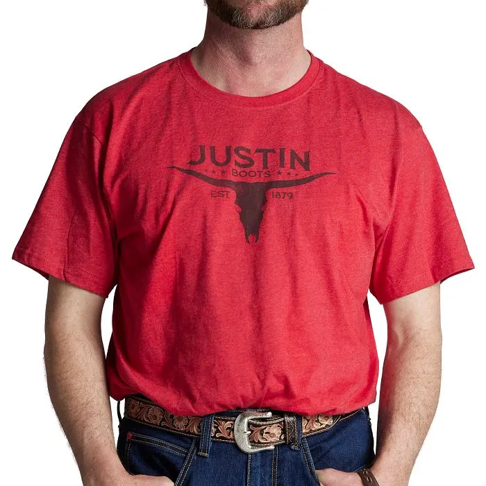 Men's Justin Bull Skull Tee - J-G3214RD