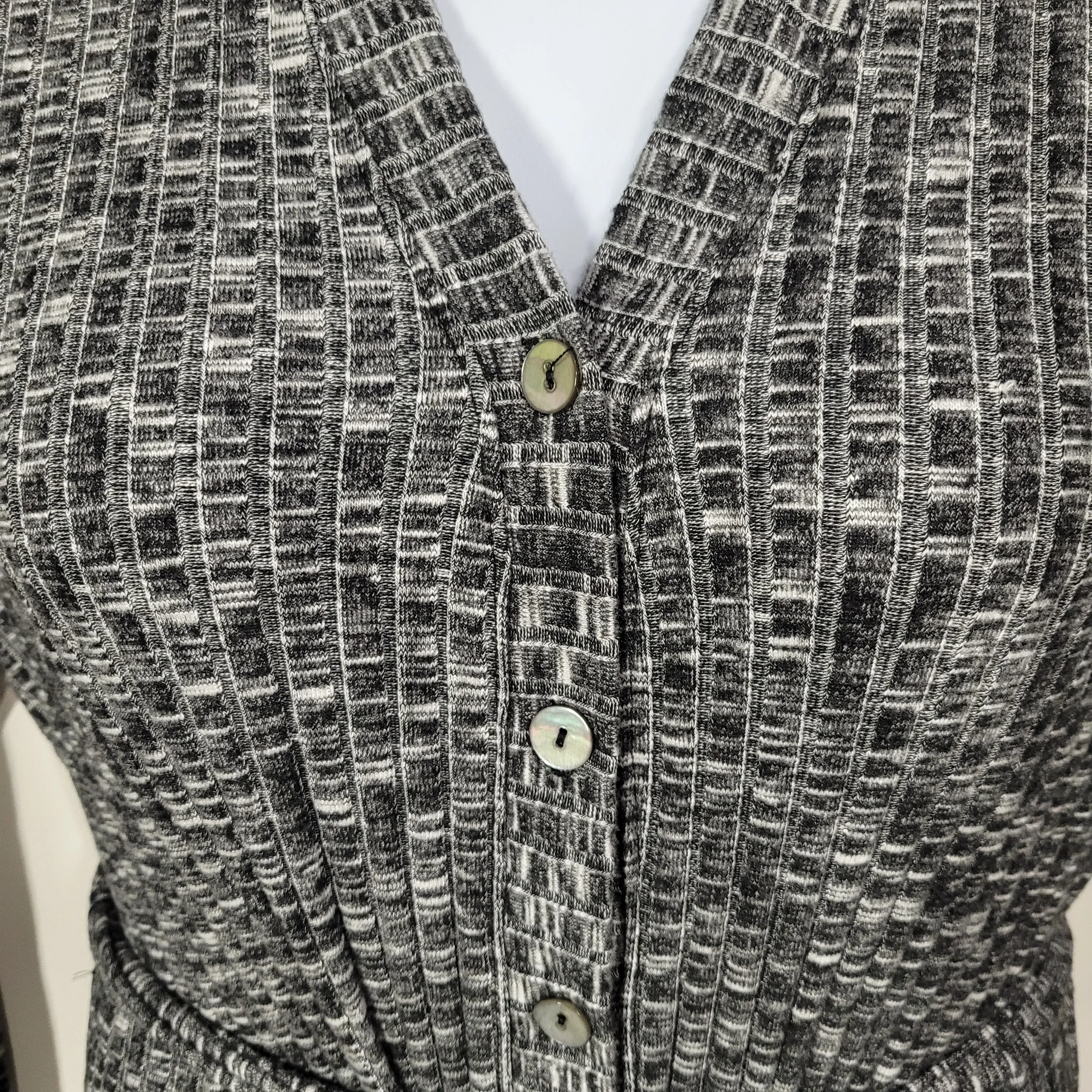 Michael Stars Luxe Jasper Isa Ribbed Long Cardigan In Black Marl 1X