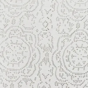 Milk White Medallion Floral Stretch Nylon Crochet Knit Fabric