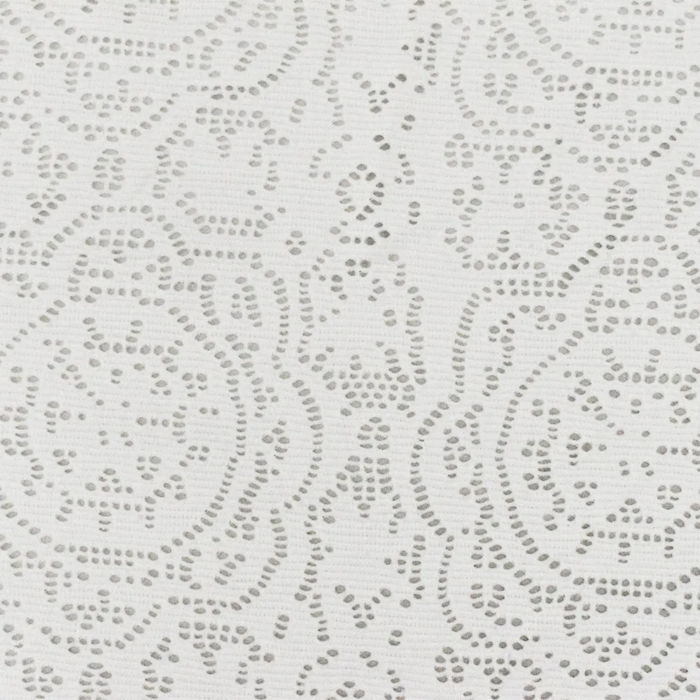 Milk White Medallion Floral Stretch Nylon Crochet Knit Fabric