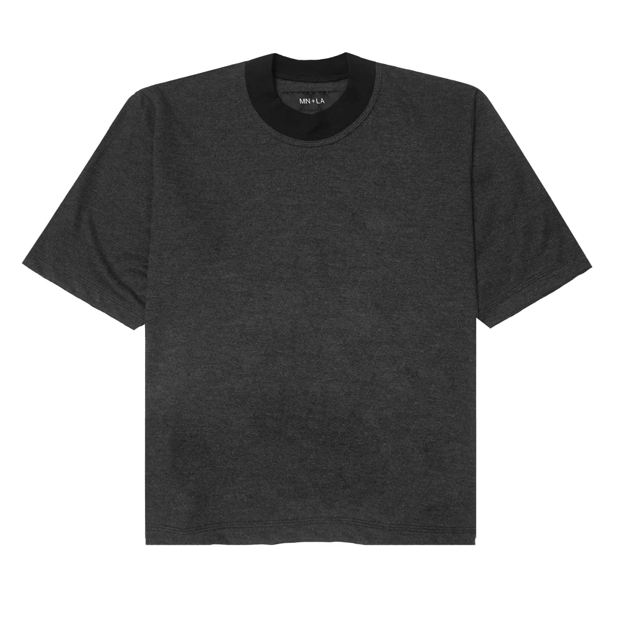 MOCK NECK TEE IN MIDNIGHT HEATHER