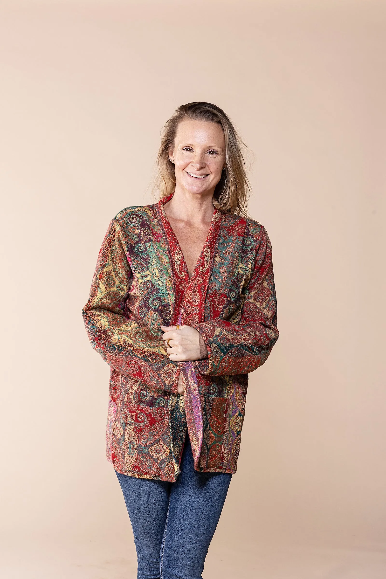 Moksha Reversible Jacket in Merino Wool Last One in Size 18