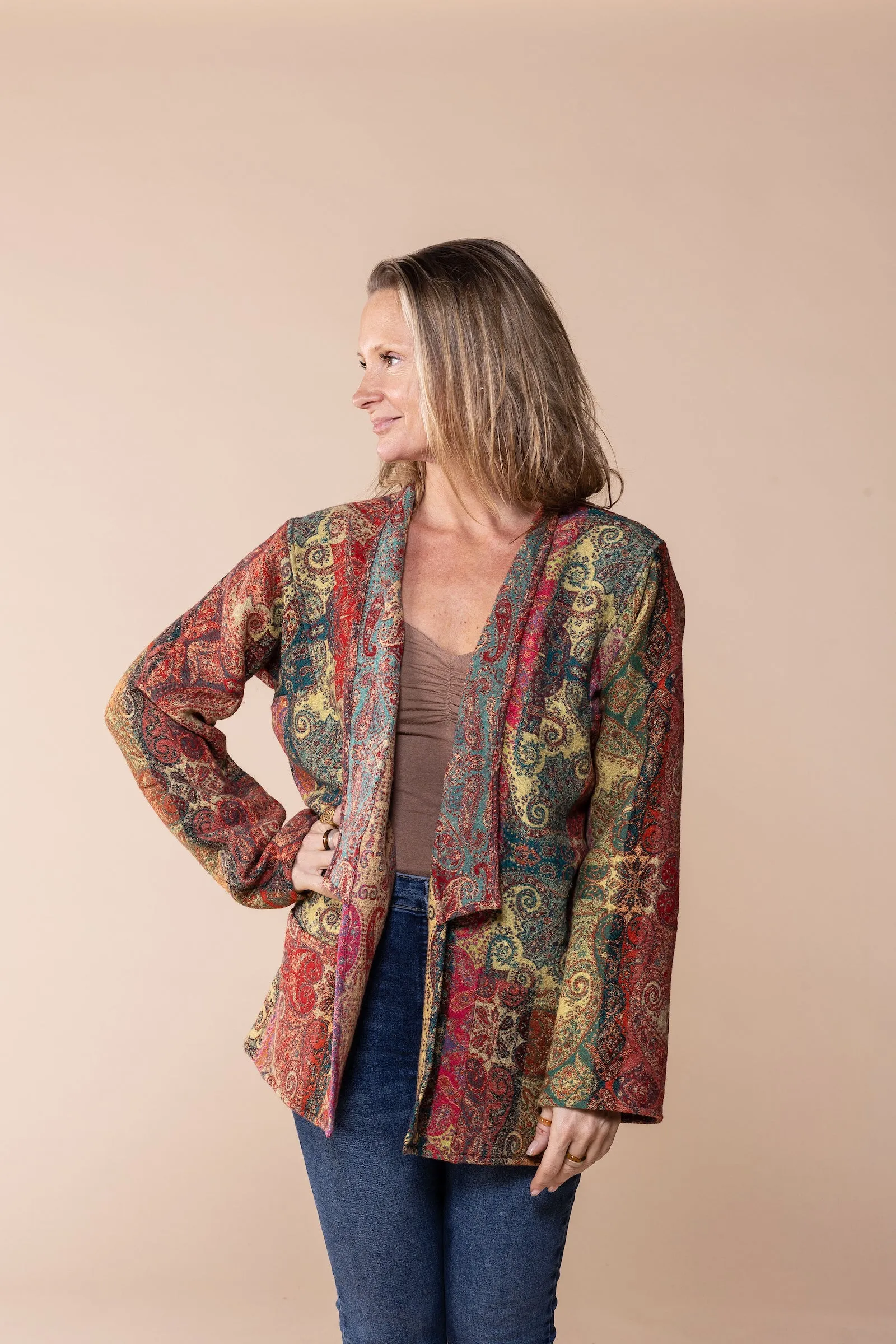 Moksha Reversible Jacket in Merino Wool Last One in Size 18