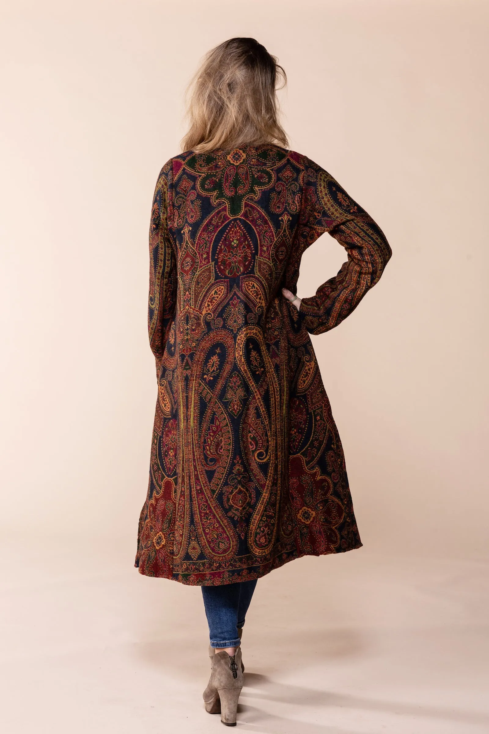 Nargis Jacket in Pure Jacquard Woven Merino Wool