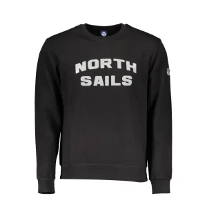 North Sails Sleek Black Cotton Blend Crewneck Sweatshirt