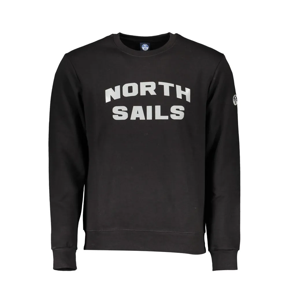North Sails Sleek Black Cotton Blend Crewneck Sweatshirt