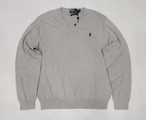 Nwt Polo Big & Tall Grey w/Navy  Horse Cotton Round Neck Sweater