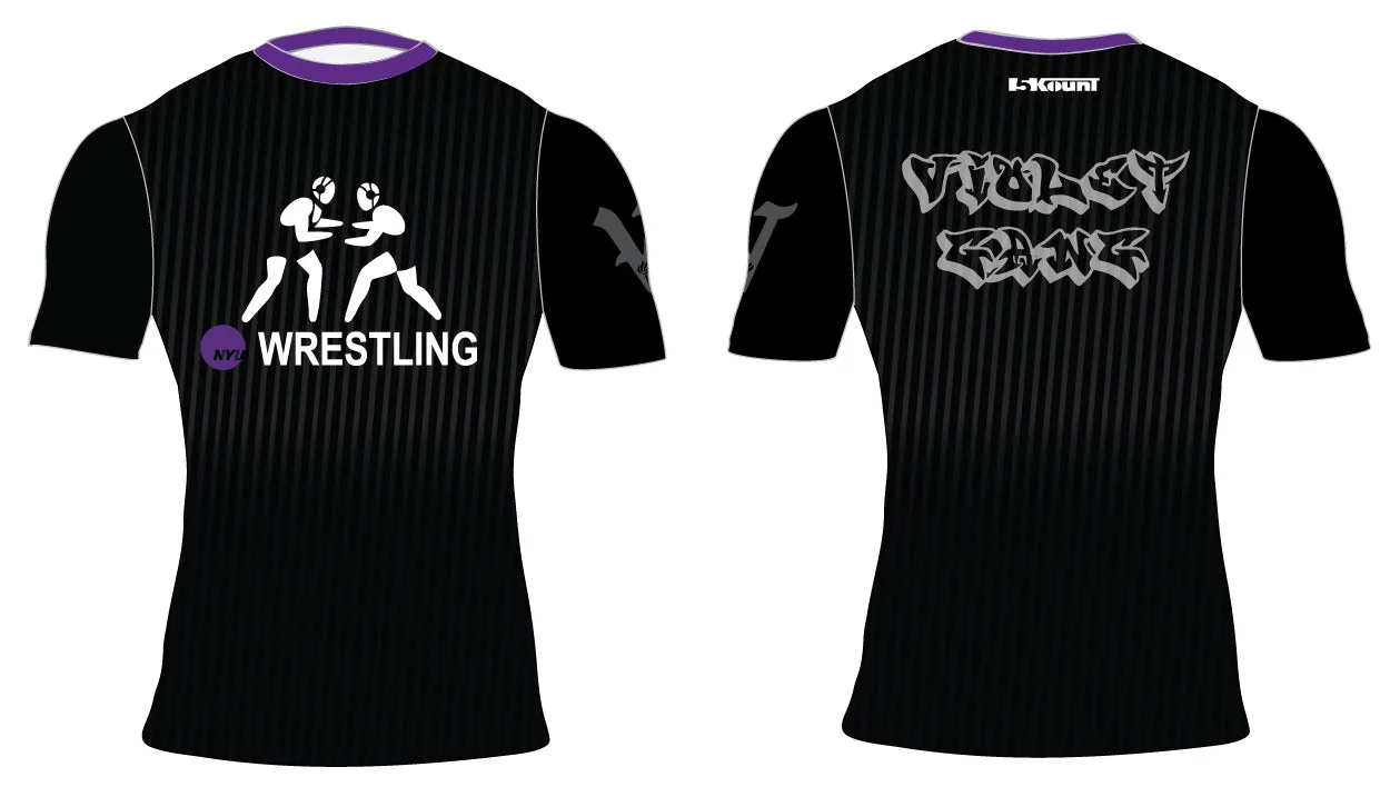 NYU Wrestling Short Sleeve Compression Shirt - Violet Gang