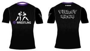 NYU Wrestling Short Sleeve Compression Shirt - Violet Gang