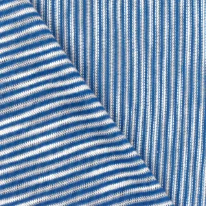 Ocean Blue-White Stripe Stretch Jersey Knit Fabric
