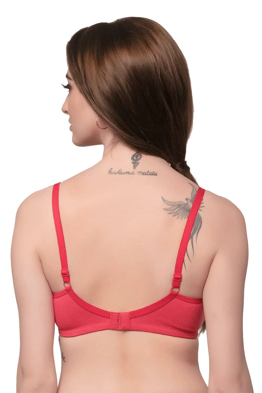 Organic Cotton  Antimicrobial Lace touch T-shirt Bra(Pack of 3)-ISB042-B.Pink_B.Pink_B.Pink-