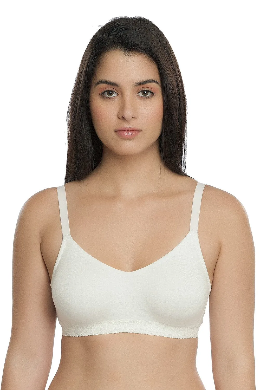 Organic Seamless Laced Bra (Pack of 3)-ISB054-Black_Black_M.White-