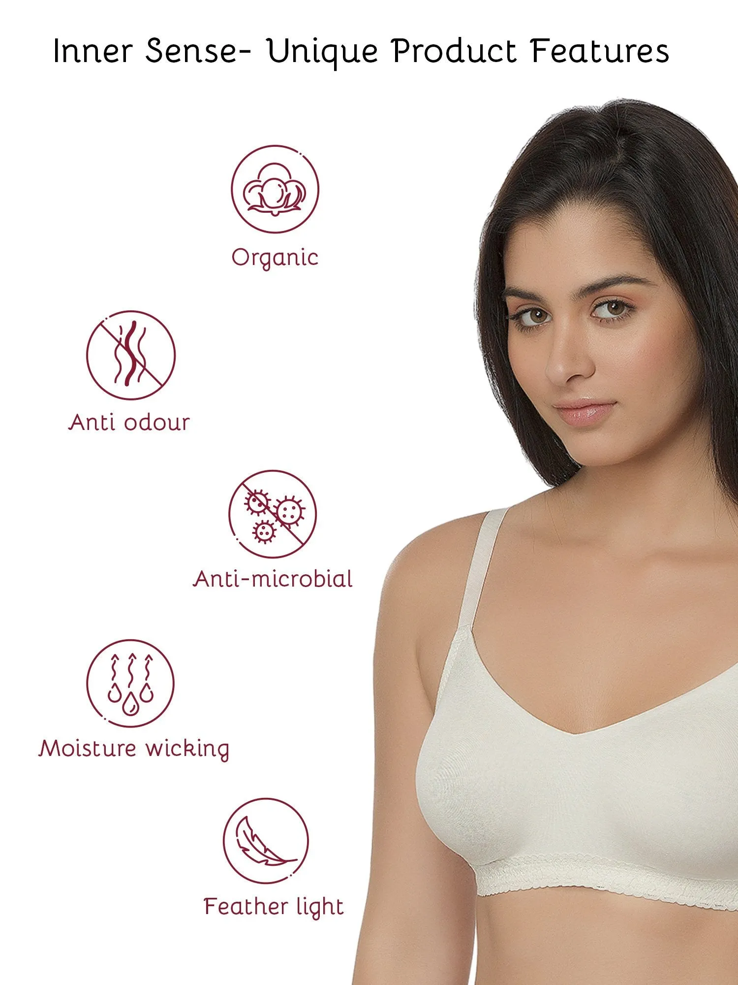 Organic Seamless Laced Bra (Pack of 3)-ISB054-Black_Black_M.White-