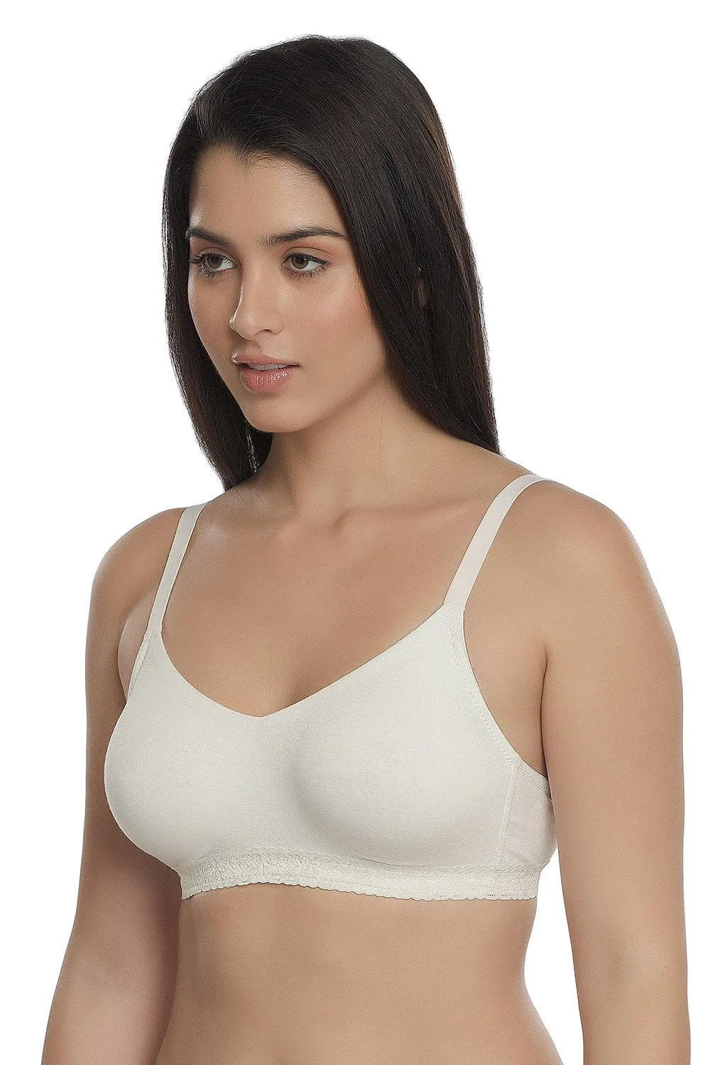 Organic Seamless Laced Bra (Pack of 3)-ISB054-Black_Black_M.White-