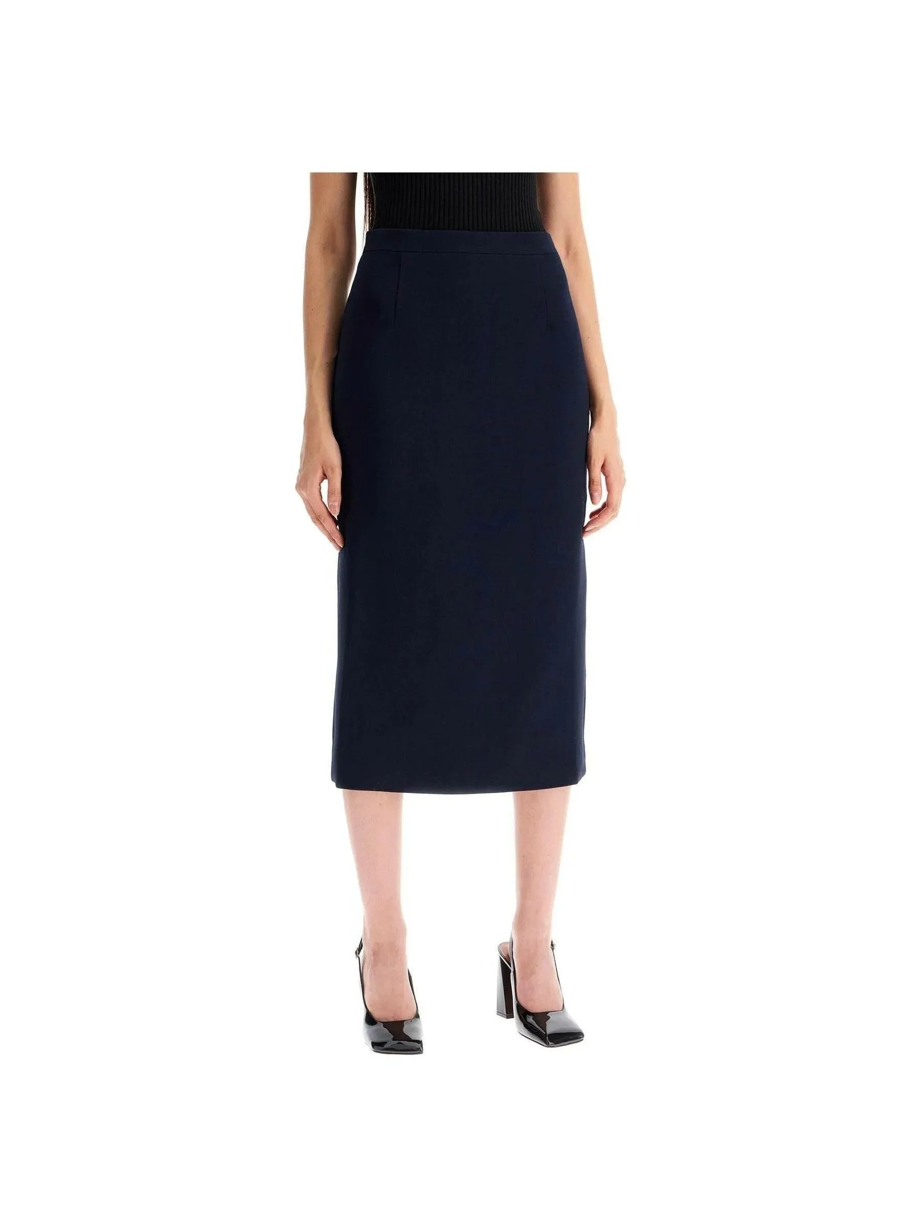 Pencil Midi Skirt in Wool
