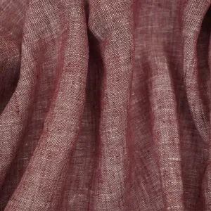 Red-White Spence Bryson Textured Washed Irish Linen Chambray Woven Fabric