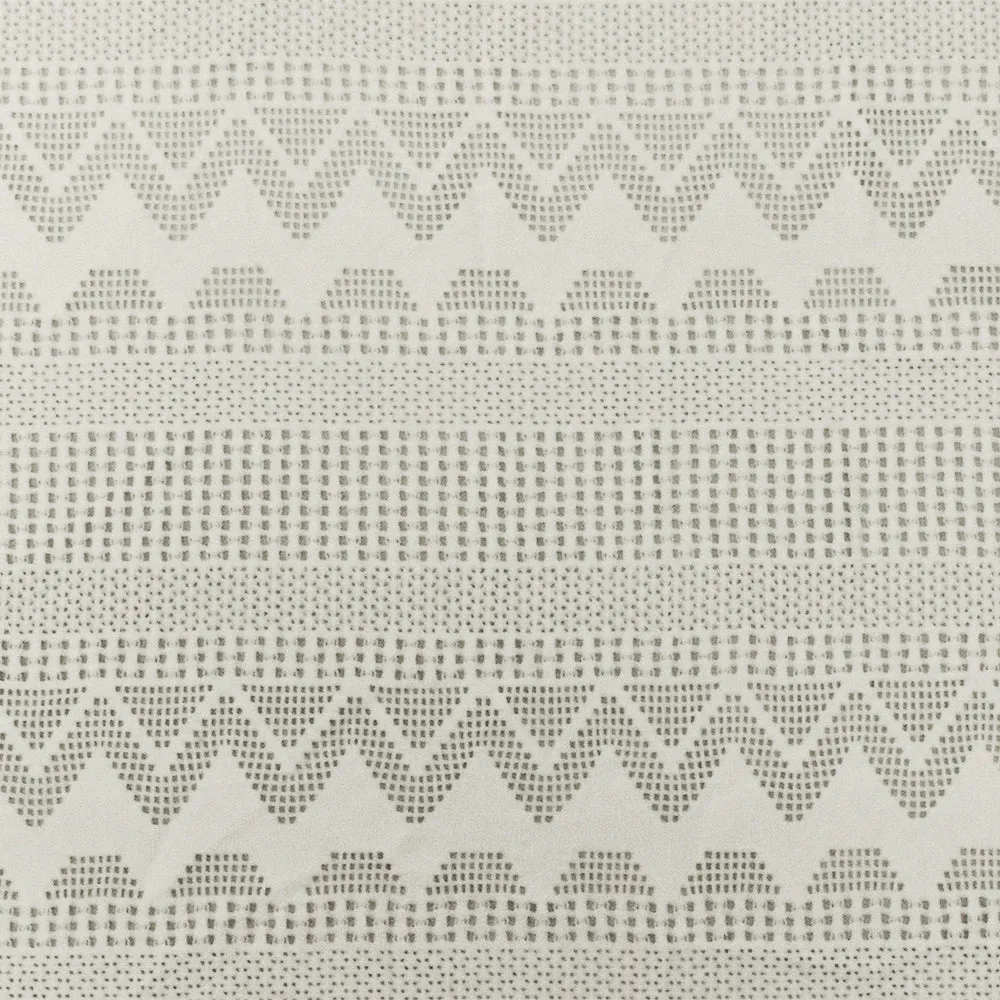 Rice Ivory Stripe Chevron Stretch Nylon Crochet Knit Fabric