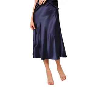 Satin Midi Flare Skirt