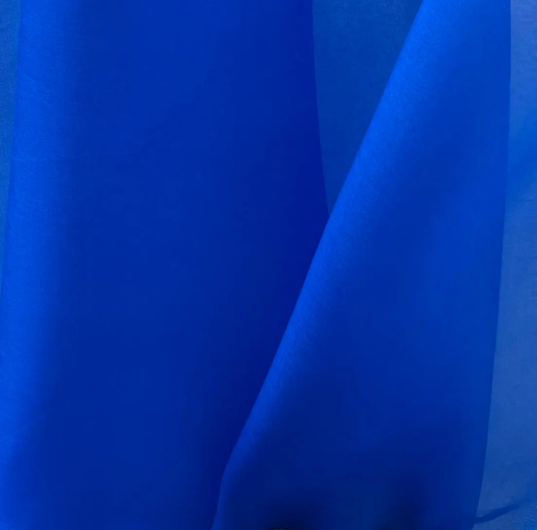 Semi-Sheer Sapphire Silk Organza (Made in Italy)