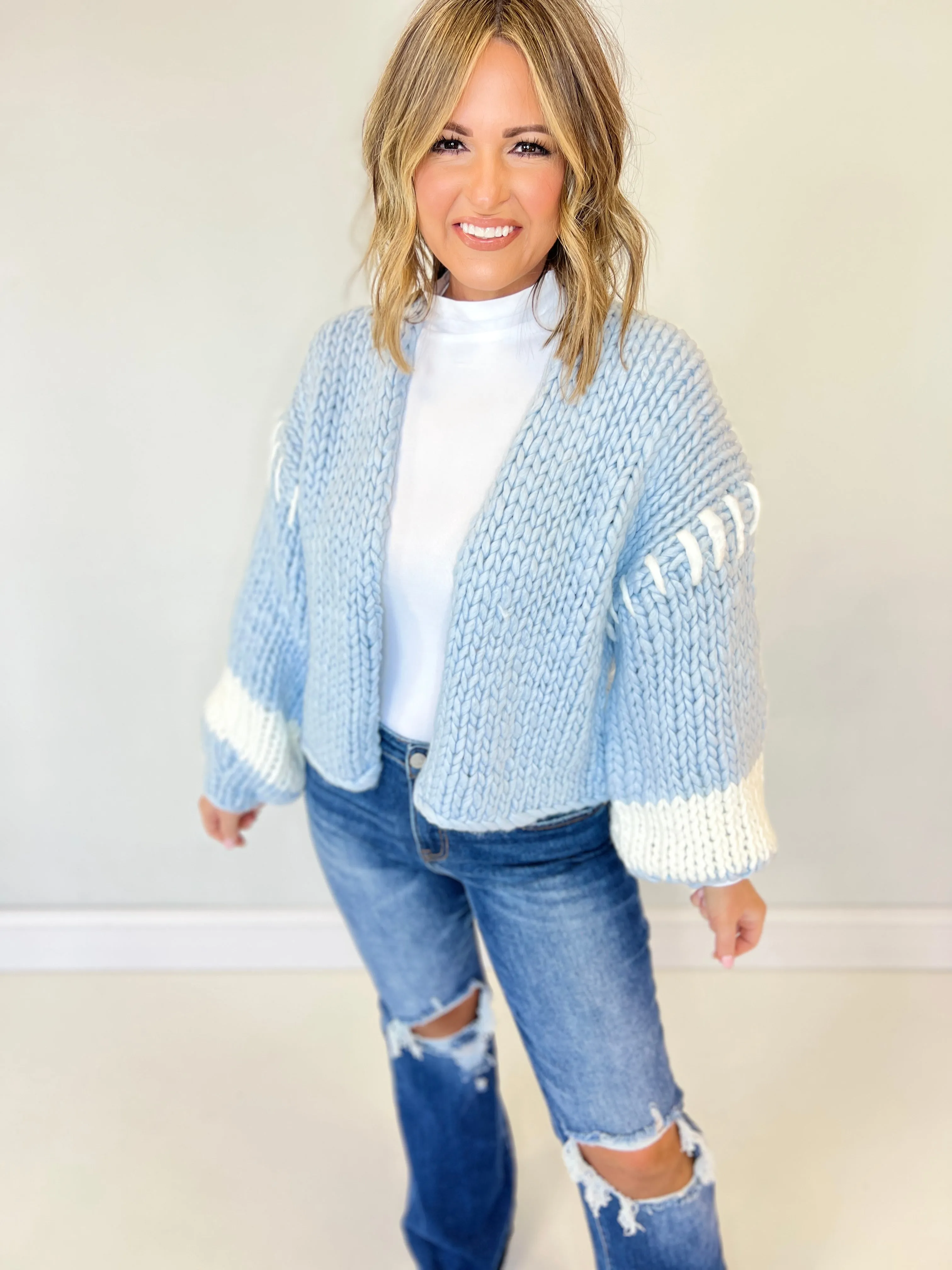 So Into Blue Open Cardigan