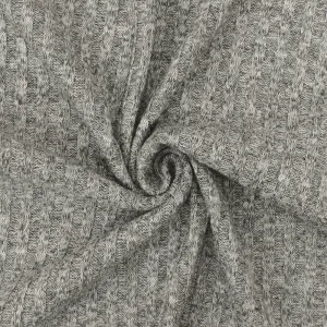 Space Gray-Black-White Texture Stretch 4x4 Poly Rib Knit Fabric